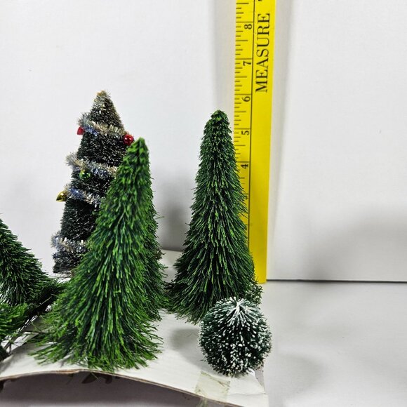 Department 56 Mini Sisal Evergreens Christmas Tree Bush Hedge Pine Trees Lot - Picture 8 of 9